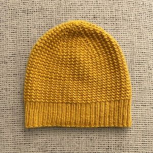 Slouchy Hand made Mustard Yellow Merino Wool Beanie